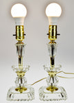 Vintage Glass Boudoir Table Lamps - A Pair
