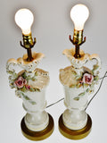 Vintage Porcelain Pitcher Table Lamps - A Pair