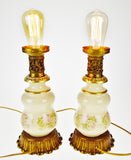 Vintage Porcelain Accent Lamps - A Pair