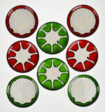 Vintage Porcelain Dessert Plates with Iridescent Seashell Design - Set of 8