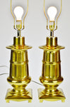 Vintage Neoclassical Style Brass Table Lamps - A Pair