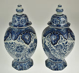 Vintage Royal Sphinx by Boch Holland Delft Ginger Jars - a Pair