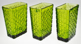 Vintage Anchor Hocking Avocado Green Glass Vases - Set of 3