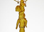 Vintage Hollywood Regency Cast Metal Figural Cherub Table Lamp