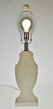 Vintage Glazed Ceramic Table Lamp with Relief Bird Motif