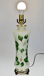 Vintage Hand Painted Floral Porcelain Table Lamp - Signed