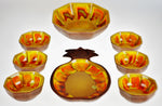 Vintage Sequoia Ceramic Salad Bowl Set & Pineapple Tray - Group of 8
