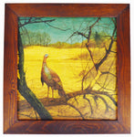 Vintage Rustic Framed Ken Davies Turkey in the Wild Print