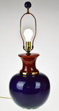 Mid Century Two Tone Glazed Ceramic Table Lamp - Artist Signed