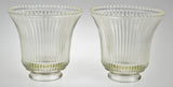 Vintage Holophane Style Ribbed Glass Light Shades - A Pair