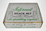 Hazel Atlas Gilt Trimmed Sparkling Crystal Snack Set in Original Box - 8 Pc. Set