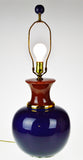 Mid Century Two Tone Glazed Ceramic Table Lamp - Artist Signed