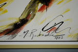 Vintage 1983 Framed Abstract Watercolor- Artist Signed