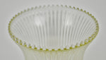 Vintage Holophane Style Ribbed Glass Light Shades - A Pair