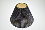 Vintage Dark Blue Floral Pleated Clip On Empire Lamp Shade