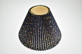 Vintage Dark Blue Floral Pleated Clip On Empire Lamp Shade