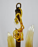 Art Deco Venetian Glass and Brass 7 Light Chandelier
