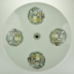 Vintage Glass Ceiling Shade w/ Victorian Country Scene Transferware