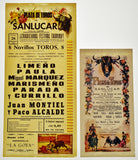Vintage Plaza De Toros De Sanlucar 1973 Sevilla Bullfight Posters - Group of 2