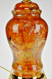 Vintage Asian Ginger Jar Style Reverse Decoupage Glass Table Lamp