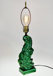 Vintage Royal Haeger Style Green Ceramic Acanthus Leaf Table Lamp