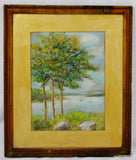 Vintage Framed Pastel Landscape Scene - Signed