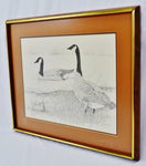 Vintage Framed Steve Leonardi Signed Lithograph Canada Geese