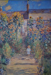 Vintage Large Framed Claude Monet "Garden At Vetheuil" Print