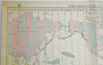 1940 Time Zone Chart Of The World No. 5192 12th Edition