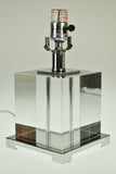 Vintage Square Heavy Solid Lucite Table Lamp