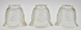 Vintage Textured Glass Chandelier Light Shades - Set of 3