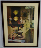 Vintage Framed Dan Toigo Print Titled Wall Clock