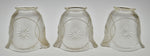 Vintage Textured Glass Chandelier Light Shades - Set of 3