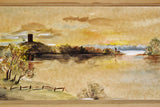Vintage Framed Watercolor & Mixed Media Landscape Painting - Artist Signed