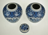 Vintage Small Delft Ginger Jars - a Pair