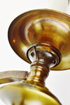 Vintage Brass & Leather Candlestick Style Wall Sconce