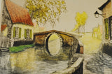1933 Sidney Lucas European Village Scene Aquatint Etching Signed De Beauvais