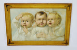 Early Gesso Framed Print of Three Babies
