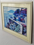 Large Vintage 1991 Howard Behrens Il Lago Como Italy Framed Lithograph