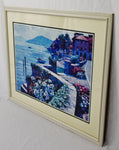 Large Vintage 1991 Howard Behrens Il Lago Como Italy Framed Lithograph