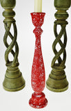Vintage Turned Wood Candlestick Holders - Set of 5