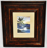 Vintage Framed Photography Art of Original Hawaiian Oil Painting - Artist Signed