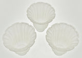 Mid Century Frosted Glass Angled Tulip Shades - Set of 3