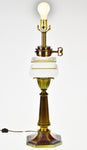 Vintage Stiffel White Porcelain and Brass Table Lamp