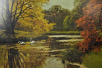 Vintage Framed Landscape Lake Scene Print