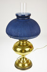 Vintage Electrified Rayo Oil Lamp with Blue Shade
