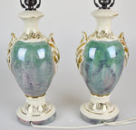 Vintage Victorian Style Porcelain Table Lamps - A Pair