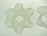 Vintage Victorian Style Ruffled Tulip Glass Lamp Shades - A Pair
