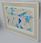 Vintage Limited Edition Pastel Colored Signed Geometric Abstract Lithograph