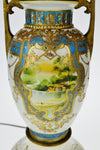 Vintage Japanese Nippon Moriage Gilt Urn Shaped Vase Lamp